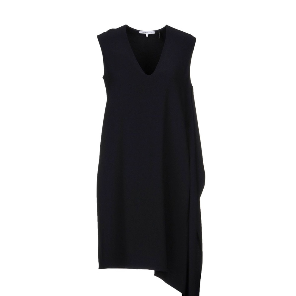 Helmut Lang Blue drape V neck cocktail dress - EUC